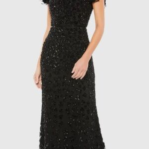 Mac Duggal Black Sequin Maxi Dress